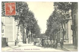 CPA Limoges Avenue De Poitiers Défilé Des Sapeurs-pompiers , Circulée En 1910 - Limoges