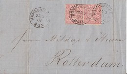 NDP Brief Mef Minr.2x 4 Hamburg 25.2.1869 Gel. Nach Holland - Enteros Postales