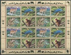 UNO Genf 1999 Gefährdete Arten: Tiere 369/72 ZD-Bogen Postfrisch (C14245) - Blokken & Velletjes