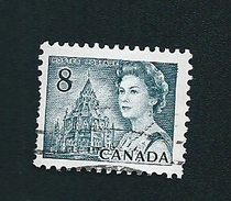 N° 382 Reine élisabeth II  TIMBRE Stamp Canada (1967) Oblitéré Variété Bavure D 'encre Sur Le 8 - Plaatfouten En Curiosa