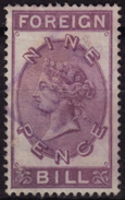 FOREIGN BILL - P.9 - REVENUE FISCAL DUTY TAX STAMP - Used - 1881 UK Great Britain / Queen Victoria - Steuermarken