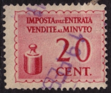 Italy - Sales Tax VAT Revenue Stamp / Imposta Entrata Vendite Minuto - Used - 20 Cent - Revenue Stamps