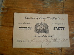 Membership Card 1889 Schiesss Statte - Boogschieten