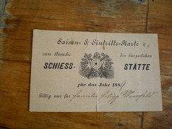 Membership Card 1889 Schiesss Statte - Tir à L'Arc