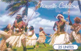 New Caledonia, NC-052, 25 Unit'es, Wetr Lifou, Group Of Dancers, 2 Scans.   GEM1A (Symmetric Black) - Nueva Caledonia