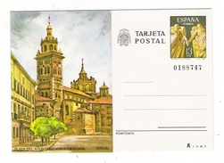 ESPAGNE  1980  /  ENTIER  POSTAL  NEUF  ( Carte Postale Numérotée ) /  TERUEL  /  PLAZA  DEL  AYUNTAMIENTO  Y  CATEDRAL - 1931-....