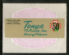 Tonga 1974 Odd Shaped Die Cut 50s UPU Centenary MNH # 2106 - Tonga (1970-...)