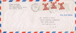 23221. Carta Aerea NEW DELHI (India) 1949. Fechador Jardans G.D. Vernor's Camp - Covers & Documents