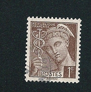 N° 404 Mercure 1ct  (Poste) Brun Claire France Oblitéré 1938 - 1941 - Used Stamps