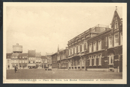 +++ CPA - COURCELLES - Place Du Trieu - Les Ecoles Communales Et Industrielles  // - Courcelles