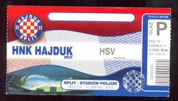 Football  HNK HAJDUK SPLIT Vs HSV TICKET 14.07.2010. - Match Tickets