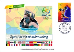 ARGELIA 2016 - FDC Olympic Games Rio 2016 Synchronised Swimming Natation Olympische Schwimmen Olympics - Schwimmen