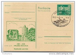 DDR P79-27a-79 C101-b Postkarte PRIVATER ZUDRUCK Stadtmauer Wappen Osterfeld 1979 - Cartes Postales Privées - Oblitérées
