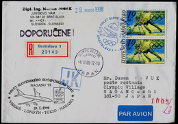 535-SLOVAKIA R-Brief-letter NAGANO Olympiade-Olympia Abfahrt Team-departure Of The Team 1998 Commemorative Stamp 1998 - Hiver 1998: Nagano