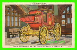 CONCORD, NH - ORIGINAL CONCORD COACH, BUILT 1865 BY THE ABBOTT-DOWNING CO - TRAVEL IN 1941 - AMERICAN ART POST CARD CO - Concord