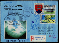 539-SLOVAKIA R-aérogramme-with Imprint  NAGANO Olympiade-Olympia Abfahrt Team-departure Of The Team Commemor. Stamp 1998 - Hiver 1998: Nagano