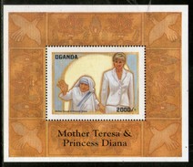 Uganda 1998 Princess Diana Mother Teresa India Noble Prize Winner M/s MNH # 5049 - Madre Teresa