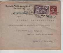 TP 20c&60c Surchargé Gd Liban S/L.de Nicolas Moïse Debahy&Cie Beyrouth 1924 V.Bruxelles Belgique PR3930 - Cartas & Documentos