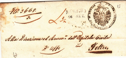 Moggio Per Feltre, Lettera In Franchigia Con Contenuto 1862 - Lombardo-Vénétie
