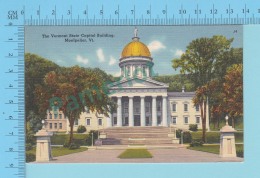 Montpelier VT - Linnen Lin,  The State Capitol Building  -  Vintage Ancienne - 2 Scans - Montpelier