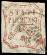 ITALIE (ANCIENS ETATS) PARME 15a : 40c. Brun-rouge, Obl., TB. C - Autres & Non Classés