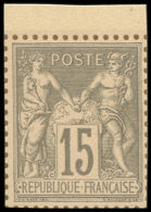 77   15c. Gris, NON DENTELE Sur Bristol, Dentelure FIGUREE, Bdf, TB - Autres & Non Classés