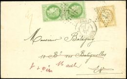 53    5c. Vert-jaune Sur Azuré, PAIRE Obl. GC 347 Sur LAC Réexp. Et Affie N°55 Obl. Etoile 15, C&agrav - Autres & Non Classés