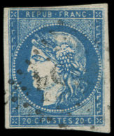 44B  20c. Bleu, T I, R II, Obl. GC, TB. Br - Autres & Non Classés