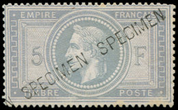 S33h  5f. Violet-gris, Surcharge SPECIMEN 2 Fois En Diagonale, Qqs Dents Courtes, B/TB. C - Sonstige & Ohne Zuordnung