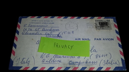 Isolated CANADA 1984 Airmail Letter To Italy Ottawa WOOD STOVE Complete Cover, Used Usato Usado - Brieven En Documenten