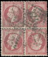 T24b 80c. Rose, TETE BECHE Dans Un BLOC De 4 Obl. GC 2240, Rare Et TB. C - Autres & Non Classés