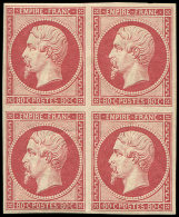 17B  80c. Rose, BLOC De 4, Froiss. Verticale Entre Les Timbres, Une Paire Verticale Est Superbe. C - Other & Unclassified