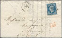 14B  20c. Bleu, T II, Obl. PC 97 S. LAC, Càd ANZIN 20/9/(59), Arr. TOURNAY Le 21/9, Tarif Frontalier, TB - Other & Unclassified