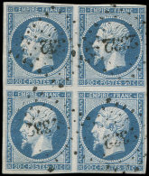 14A  20c. Bleu, T I, BLOC De 4, Nuance Bleu Terne, Obl. PC 2332, TTB - Autres & Non Classés