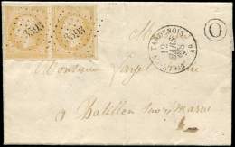 13Al 10c. Citron, Impression Défectueuse, T I, PAIRE Obl. PC 3593, Frappes Superbes, Sur LAC, Càd VILLE-EN - Sonstige & Ohne Zuordnung