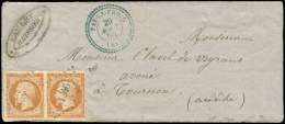 13Ab 10c. Bistre-orange, T I, PAIRE Obl. PC BLEU 1346 S. Devant, Càd BLEU T22 FAY-LE-FROID 29/8/56, TB/TTB - Other & Unclassified