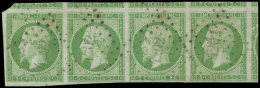 12    5c. Vert, BANDE De 4, 6 Voisins, Obl. PC 4202, Superbe - Autres & Non Classés