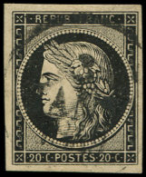 3    20c. Noir Sur Jaune, Obl. Dateur A 3 JANV 1849, TB - Altri & Non Classificati