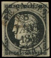 3    20c. Noir Sur Jaune, Obl. PLUME Et Càd T14 LE FAOUET 8 JANV 1849, TTB - Andere & Zonder Classificatie