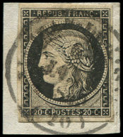 3    20c. Noir Sur Jaune, Obl. Càd T14 St JEAN De LOSNE 6 JANV 1849 S. Fragt, TB - Altri & Non Classificati