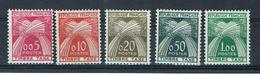 FRANCE TAXE Type Gerbes 1960 YT N° 90/94 Neufs** Cote 2015 = 80 EUR - 1960-.... Nuevos