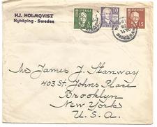 SUEDE LETTRE DE NYKÖPING POUR LES USA DU 29/11/1938 - 1930- ... Coil Stamps II