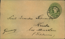 1901, Stat. Envelope 2 D QV Sent From ABERDEEN C.G.H. To Muskau, Schlesien, Germany. - Cap De Bonne Espérance (1853-1904)