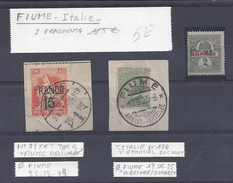 ITALIE - FIUME - 1919-25 - Oblitérations Sur Fragments - B/TB - - Fiume & Kupa