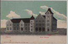 Glarus - Neuer Bahnhof - Litho Guggenheim No. 9142 - Autres & Non Classés