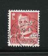 PERFIN DANIMARCA -1948 - Valore Usato Da 25 Ore, Effigie Di RE FEDERICO IX, Con Perforazione - In Ottime Condizioni. - Perforés