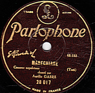 78 T. 25 Cm - état B - Aurélio GARRE Chanson Napolitaine - MARECHIARE - SERENATA - 78 T - Discos Para Fonógrafos