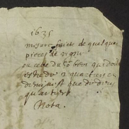 VIEUX PAPIER Du 20 Juin 1634 " Arpentage De Qq Piéces De Vigne " MANUSCRIPT - Travaux Publics