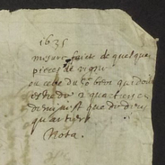 VIEUX PAPIER Du 20 Juin 1634 " Arpentage De Qq Piéces De Vigne " MANUSCRIPT - Public Works