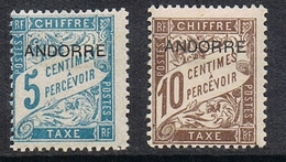 ANDORRE TAXE N°1 ET 2 N* - Unused Stamps